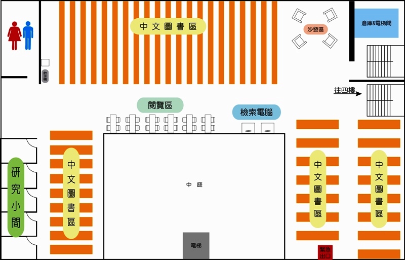 圖書館3樓平面圖